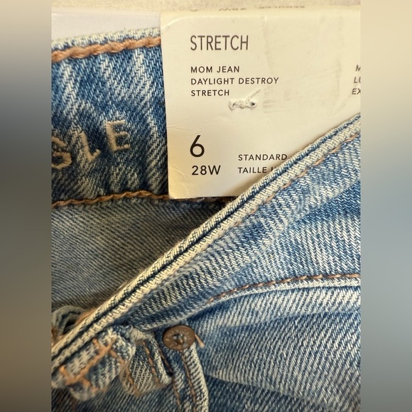American Eagle High-Waisted Ripped Mom Jeans - Picture 3 of 4